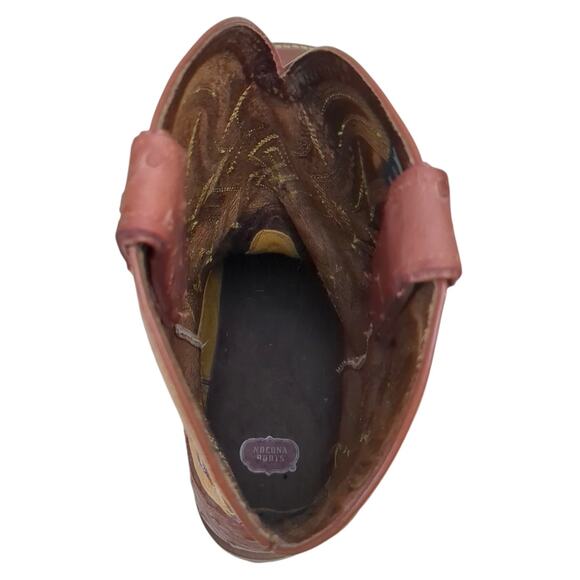Nocona Mens Full Quill Ostrich Leather Western Cowboy Boots Cognac 11 D main image 10